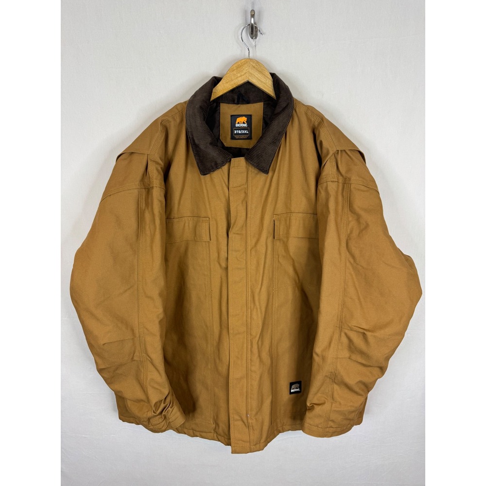 Berne Mens 3XL Brown Cotton Duck Quilted Lined‎ Chore Work Jacket Coat CH416BD
